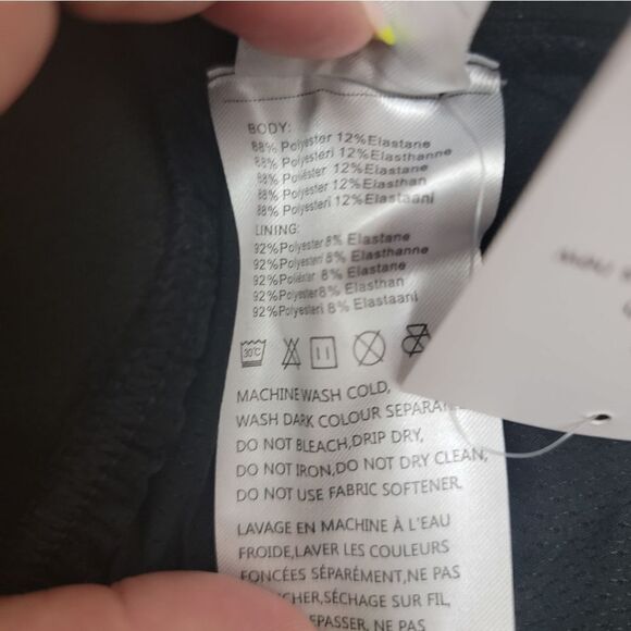 Eleloveph Lola Skort Solid Black Plaid Elastic Waistband Mini Size XS - Picture 8 of 9